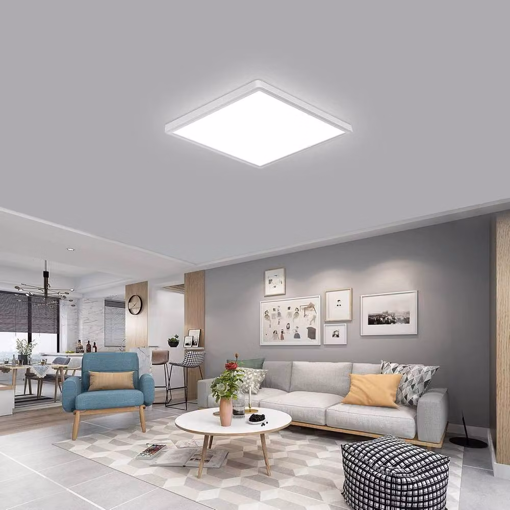 Goeco White Square LED Ceiling Light, 24 W, IP45, 30 cm Diameter – 2