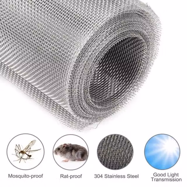 FLAVORA Stainless Steel Insect Screen Mesh Garden Netting, Silver – 1