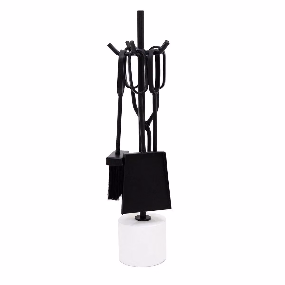 Charles Bentley Birch Fireside Companion Set with Freestanding Metal Stand in Black – 3