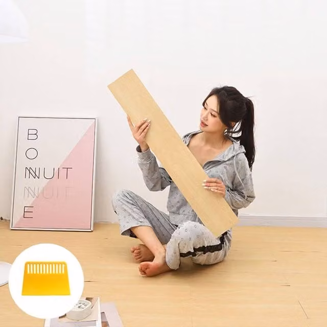 Ventryn Self-Adhesive Wood Effect Vinyl Flooring, Yellow and Beige, 5m2