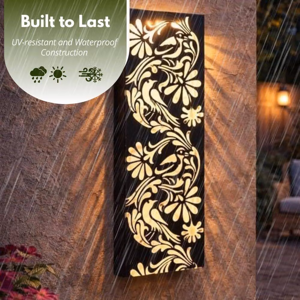 Marco Paul Solar LED Garden Wall Panel Light in Black – 3