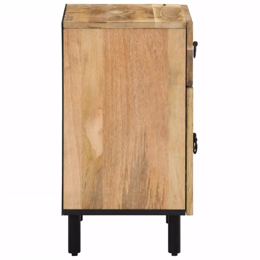 Berkfield Home Bedside Cabinet in Brown Solid Mango Wood W/D/H: 50 x 33 x 60 cm – 3
