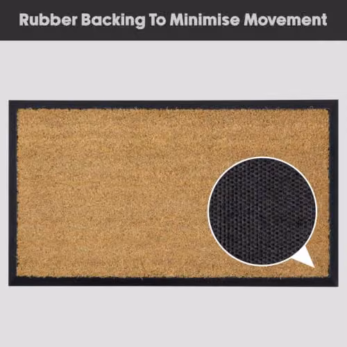 JVL Plain Granite Design Tufted Coir Doormat with Rubber Base, Brown, W: 40 cm, D: 70 cm – 7