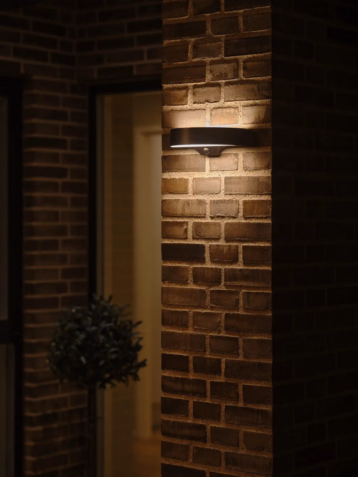 Nordlux Monay Solar LED Outdoor Wall Light with Motion Sensor, Black Plastic, IP44, Warm White 3000k – 4