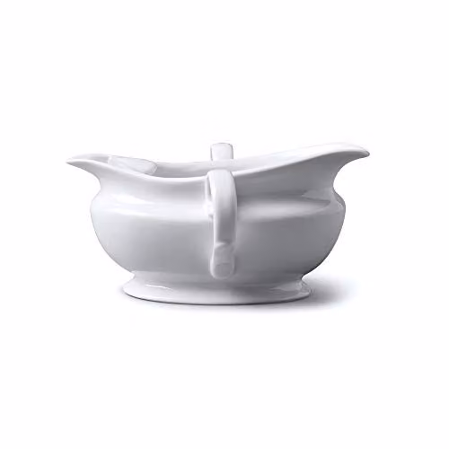 Wm Bartleet & Sons White Porcelain Drip-Free Gravy Boat Fat Separator, 300ml
