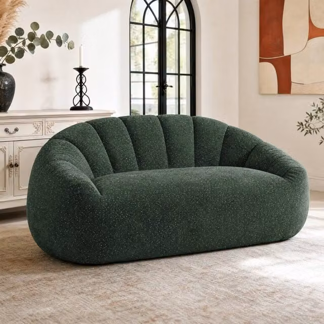STILVORA Green 2 Seater Bean Bag Sofa with Foam Filling – 1