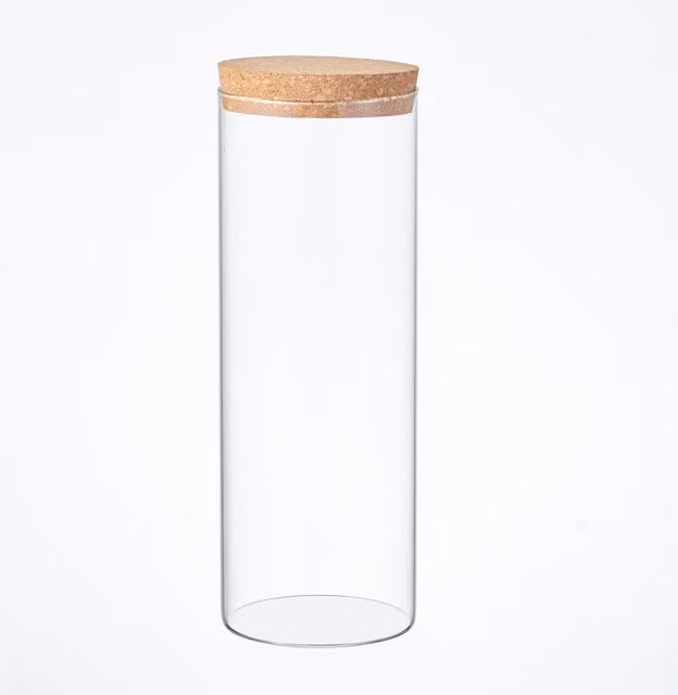 Eden & Willow Airtight Stackable Glass Pantry Storage Jar with Cork Lid, Transparent, 1.8l