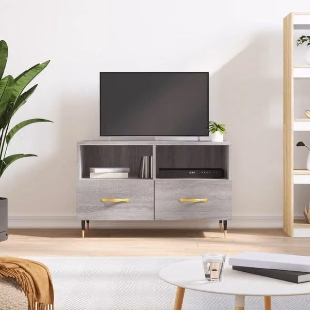 Berkfield Home Modern Grey TV Cabinet W/D/H: 80 x 36 x 50 cm – 1