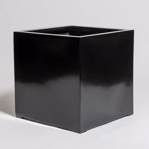 Primrose Polystone Cube Planter Tub in Black or White, 50 x 50 x 50 cm – 1