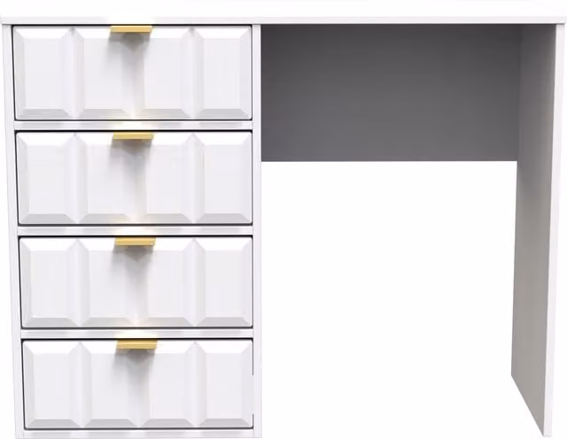 2 U Metro Ready Assembled 4 Drawer Vanity in White and Gold