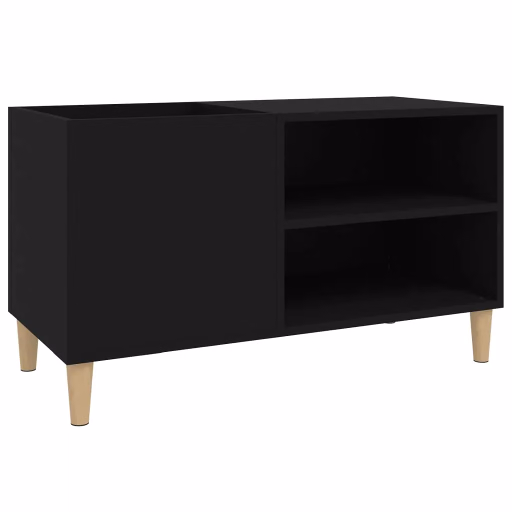 Berkfield Home Record Cabinet in Black, W: 84.5 cm, D: 38 cm, H: 48 cm – 2