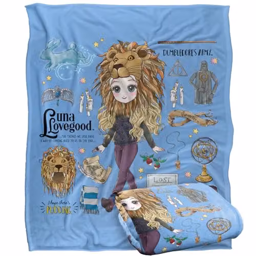 LOGOVISION Harry Potter Luna Lovegood Super Soft Fleece Throw Blanket, Multicolour, W: 152.4 cm x L: 127.0 cm