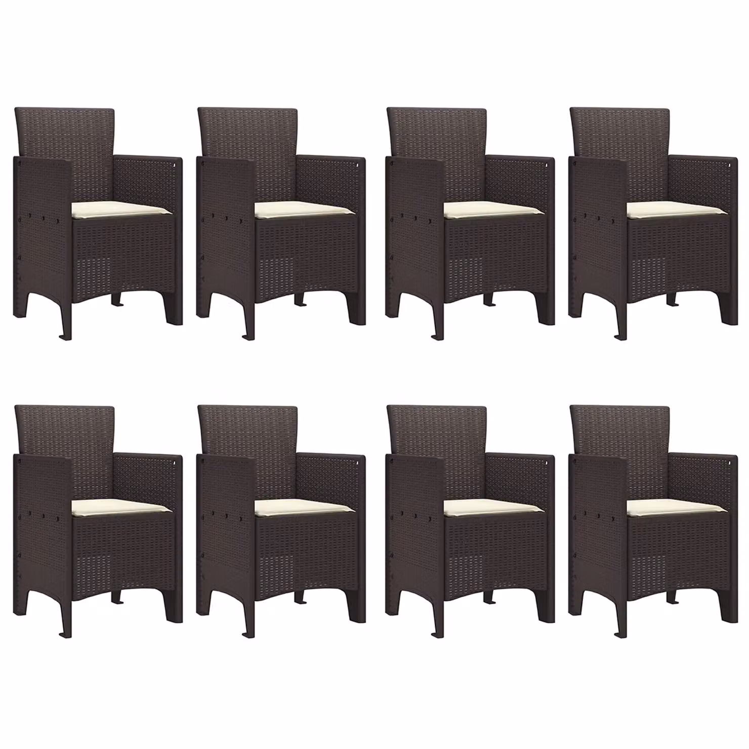 Berkfield Home 9 Piece Brown Poly Rattan Garden Dining Set with Cushions – 4