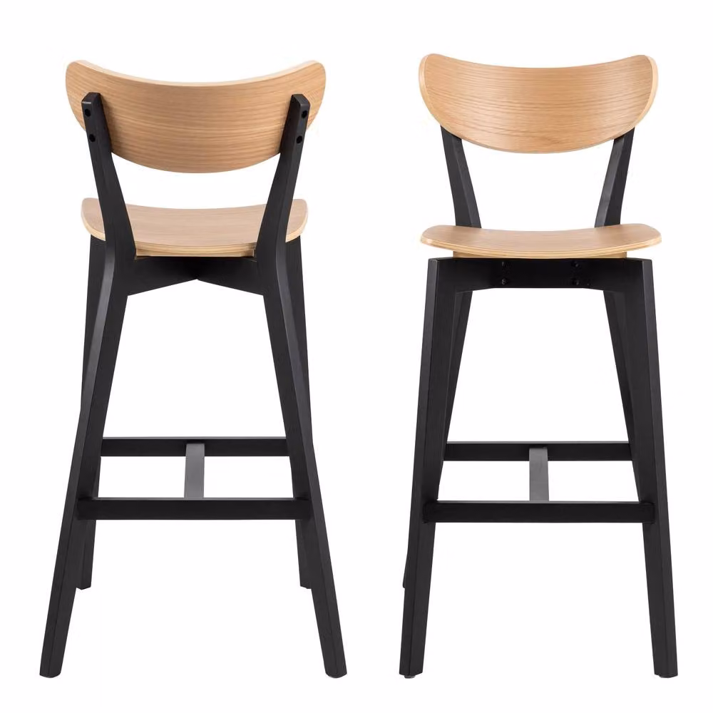 Wyld Haus Saffron Set of 2 Bar Stools in Natural Oak Veneer – 3