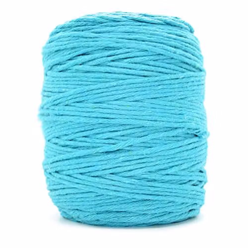 SolaDirect Premium Turquoise Macrame Cord, 300 m of 2 mm Thick Natural Cotton Thread Yarn