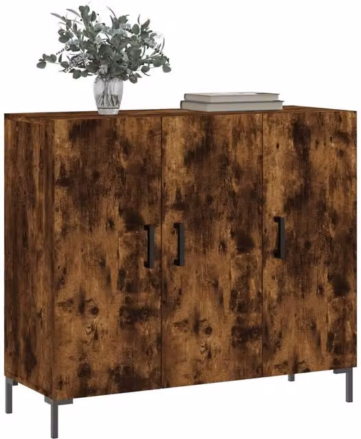 Berkfield Home Smoked Oak Sideboard in Brown, W/D/H: 90 x 34 x 80 cm – 1