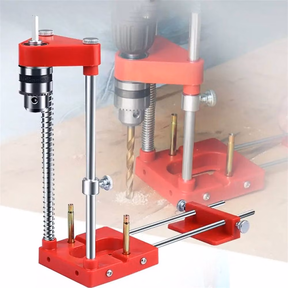 Nordara Mini Benchtop Manual Drill Press Woodworking Locator Tool Accessories Kit in Red, Stainless Steel, W: 700 mm x D: 500 mm x H: 27 mm – 3
