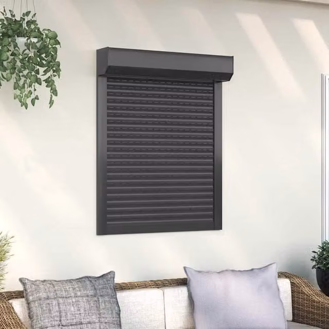 Berkfield Home Manual Aluminium Roller Shutter, Anthracite, W: 80 cm, H: 100 cm