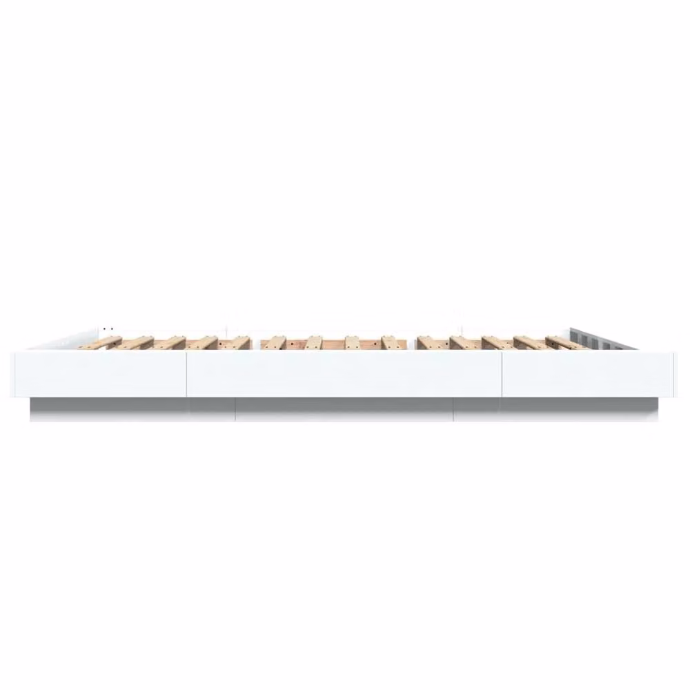 Berkfield Home Small Double Bed Frame with LED Lights and USB Charging Port, White, W/D/H: 120 x 200 cm – 4