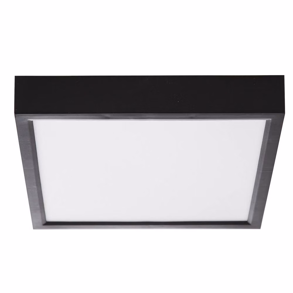 Netlighting Puccy Black LED Dimmable Square Flush Ceiling Light with Warm White 3000K Output – 2