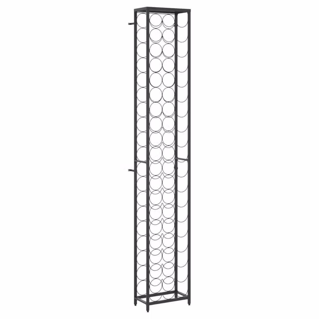 Berkfield Home Black Wrought Iron Wine Rack for 57 Bottles, W/D/H: 34 x 18 x 200 cm – 2