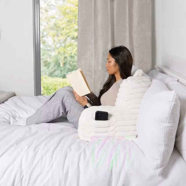Divante Ribbed Faux Fur Cuddle Chair in White