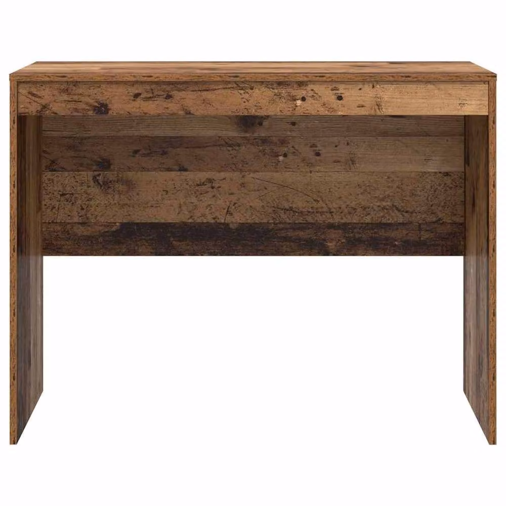 Berkfield Home Rustic Solid Oak Writing Desk in Brown, W/D/H: 100 x 50 x 76 cm – 4