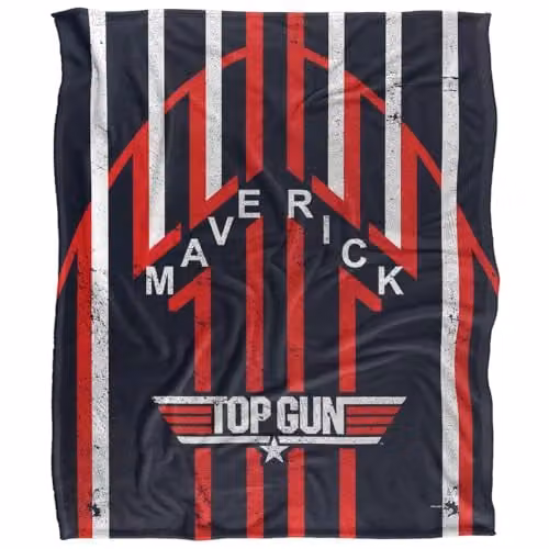 Top Gun Maverick Silky Touch Super Soft White Fleece Throw Blanket W: 152 cm, D: 127 cm