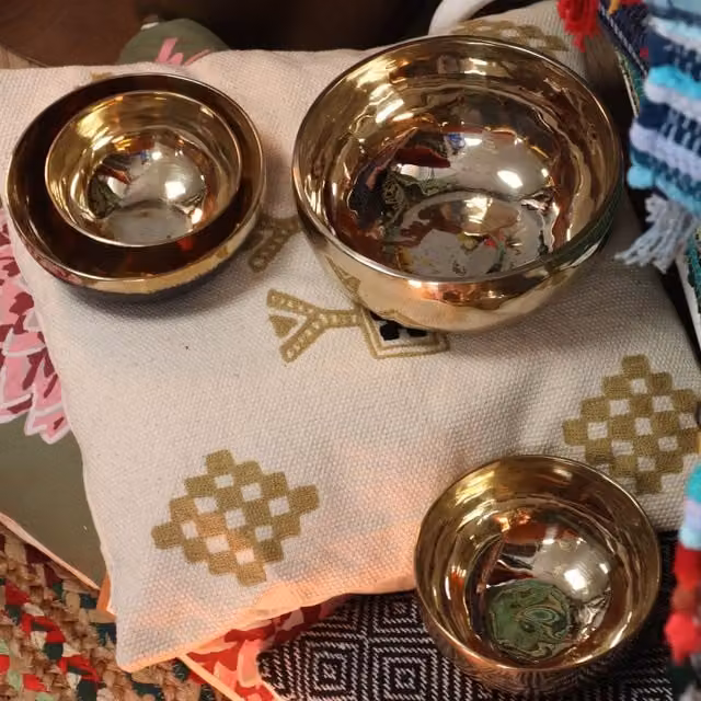 KDMK Gold Metal Singing Bowl for Meditation and Tabletop Use