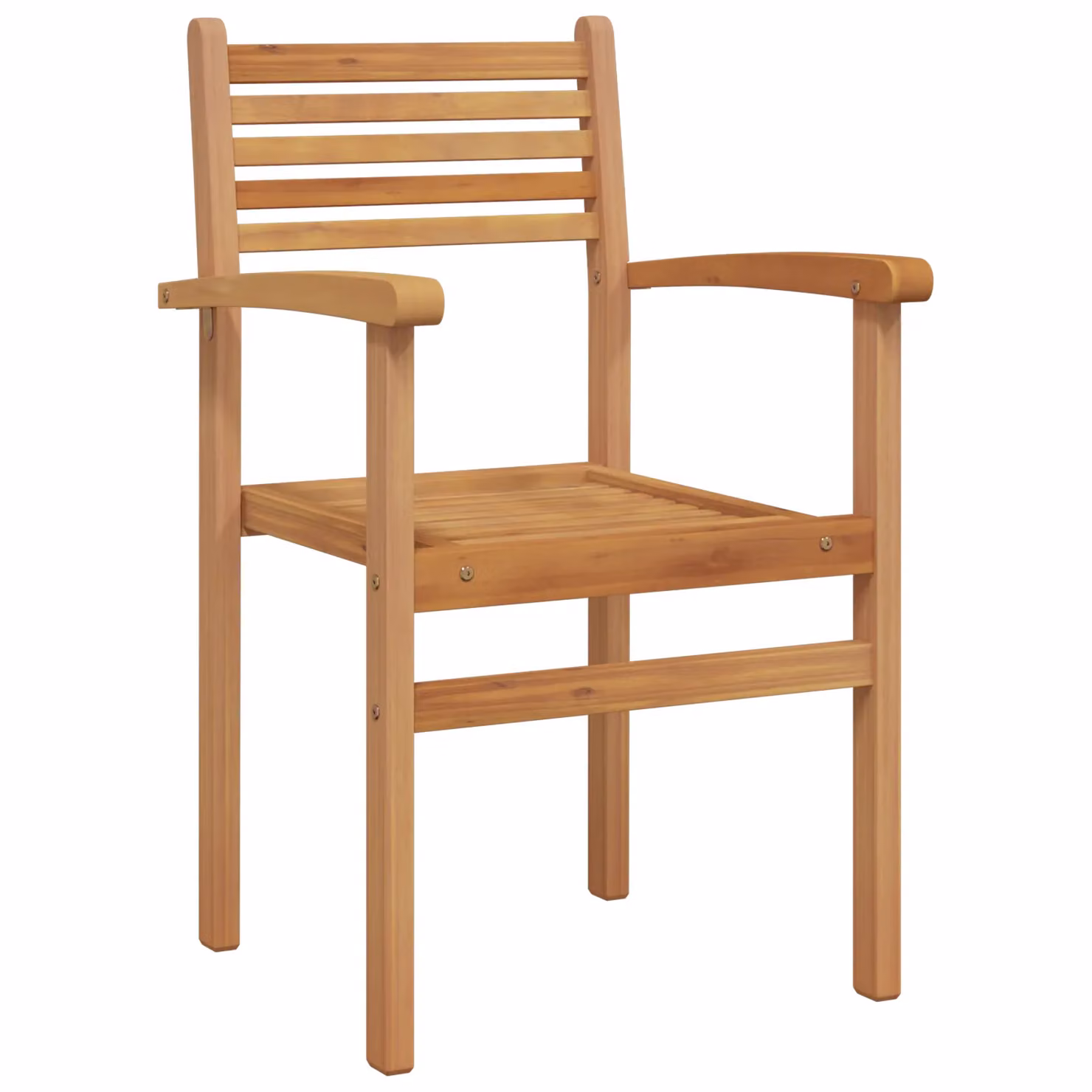 Berkfield Home Set of 8 Stacking Garden Chairs in Brown Teak Wood, W/D/H: 55.5 x 55.5 x 90 cm – 2