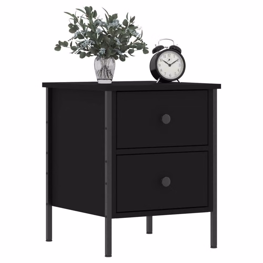 Berkfield Home Black Bedside Cabinet W/D/H: 40 x 42 x 50 cm – 3