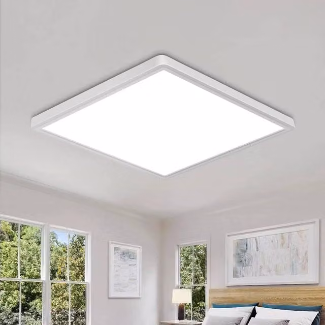 EONLION Modern Square LED Ceiling Light in White, Waterproof Cool White Bathroom Lamp