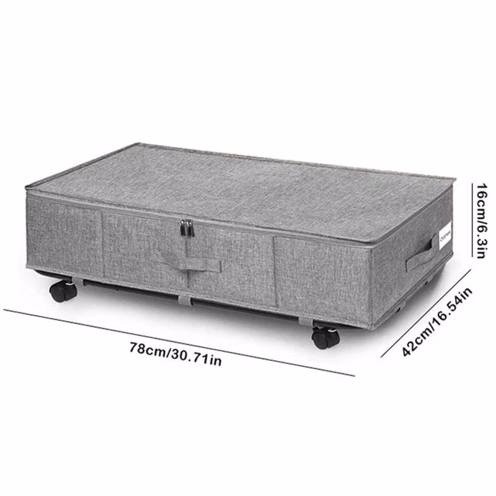 Kelvenix 2-Piece Underbed Storage Boxes with Lids and Wheels in Grey – 2