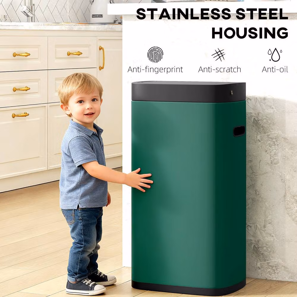 STILVORA 50L Sensor Bin with Touchless Opening in Green – 7
