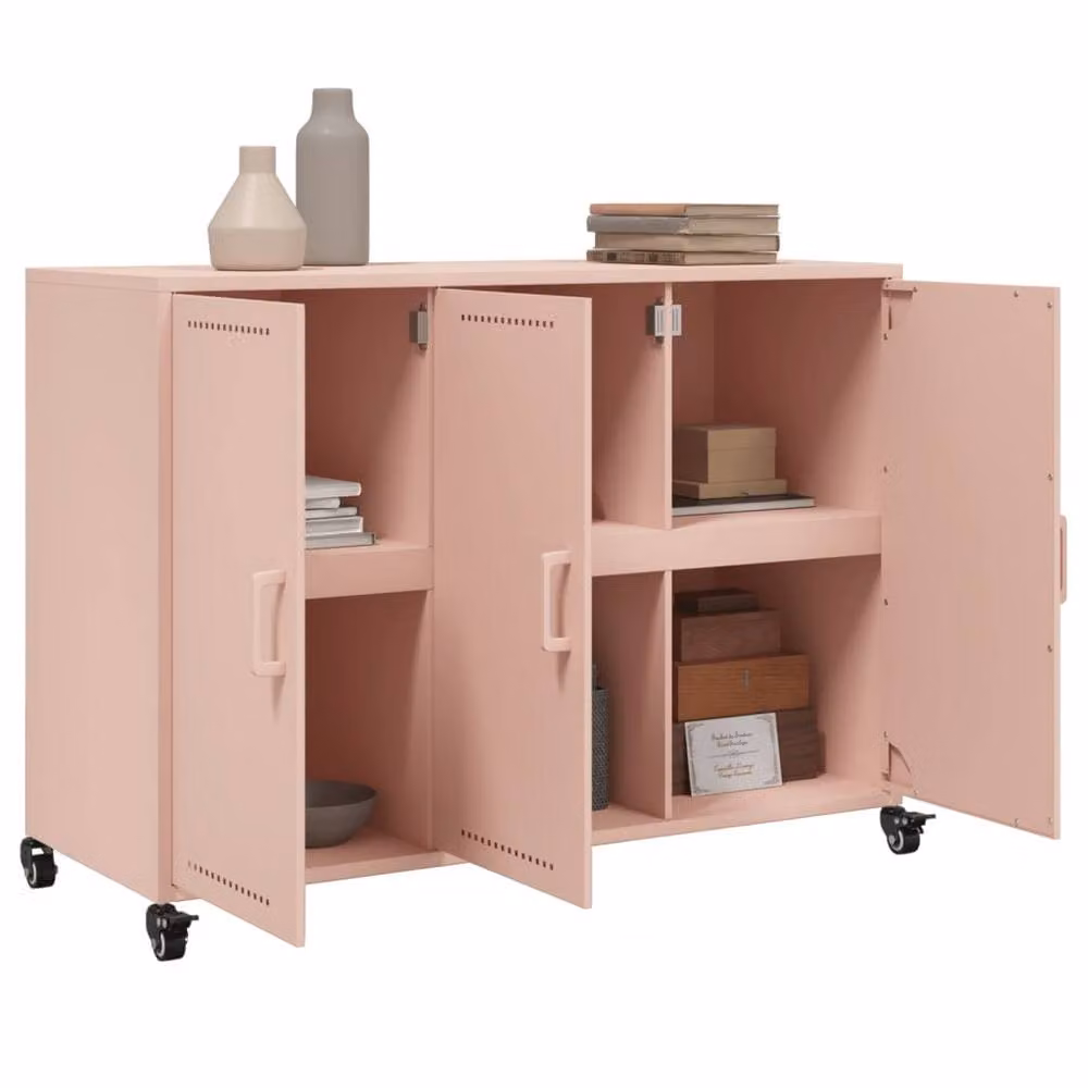 Berkfield Home Modern Pink Metal Sideboard W/D/H: 100.5 x 39 x 72 cm – 2