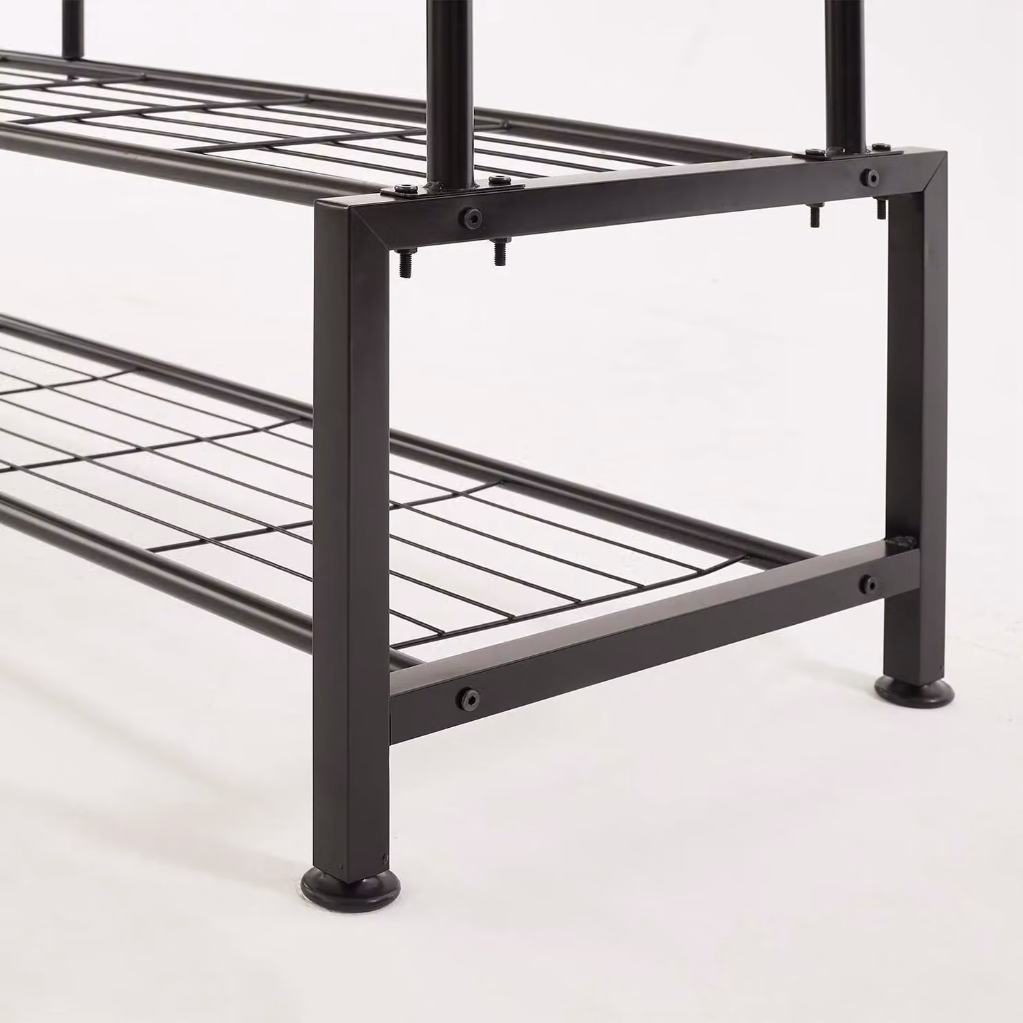 House of Home Black Metal Clothes Rail with Shelves, W/D/H: 120 x 40 x 160 cm – 4