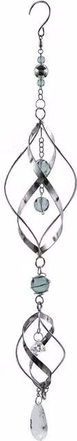Betley Butterfly Silver Stainless Steel Geometric Hanging Wind Spinner, Diameter: 57 cm