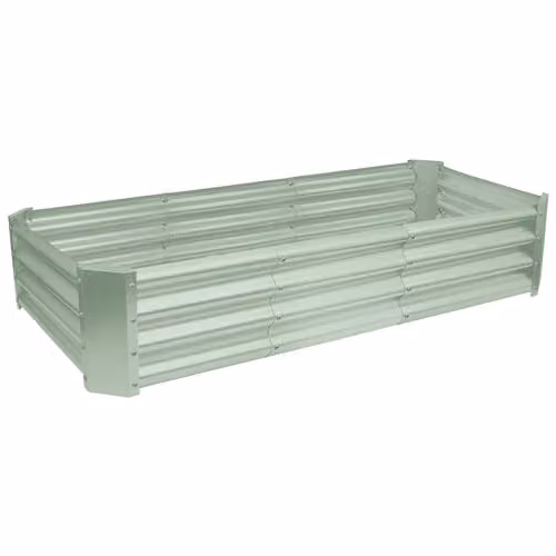 Harbour Housewares Raised Garden Bed, Green Galvanised Steel Rectangular Planter, W/D/H: 180 x 90 x 30 cm