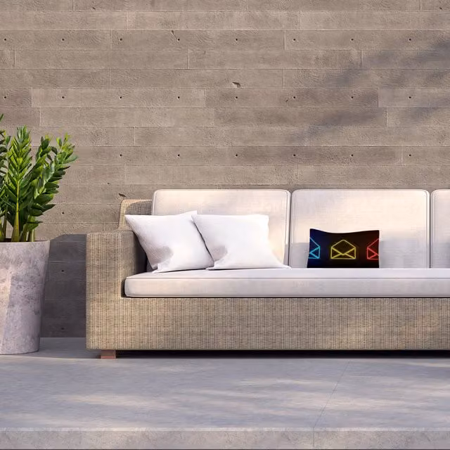 Benjamin Tate Design LTD Neon Email Set Outdoor Cushion in Black
