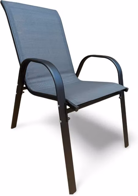 Madefor.living Modern Grey Metal Stacking Chairs for Outdoor Garden and Patio