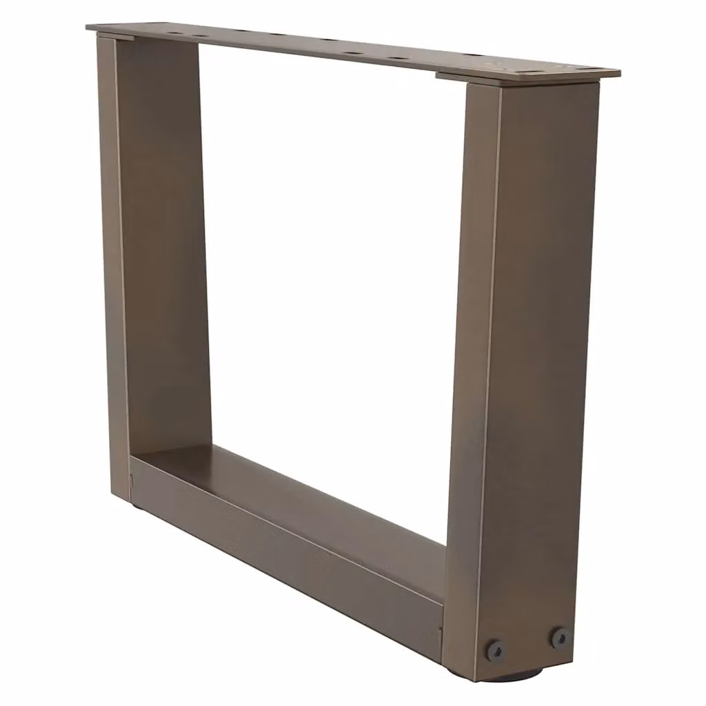 Berkfield Home V-Shape Dining Table Legs, 2 Pieces, Brown Stainless Steel, H: 50 cm, W: 30-31.3 cm – 2