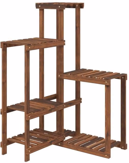 Berkfield Home Brown Solid Wood Flower Stand, W/D/H: 62.5 x 61.5 x 101.5 cm