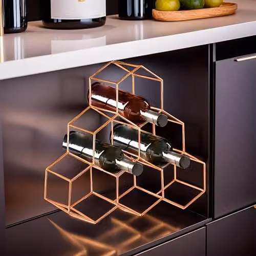 Orsina Contemporary 6 Bottle Metal Wine Rack in Green Finish – 3