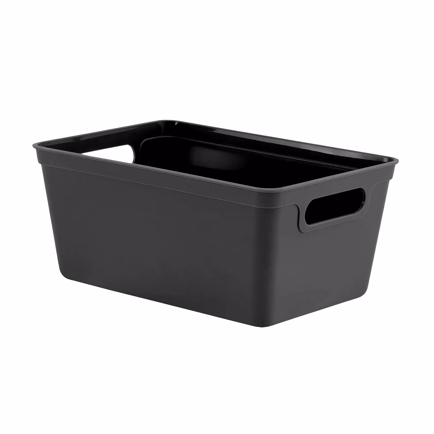 Simpa Set of 6 Black Plastic Studio Organiser Storage Trays with Handles, 4L, H: 11 cm x W: 17 cm x D: 25 cm – 2
