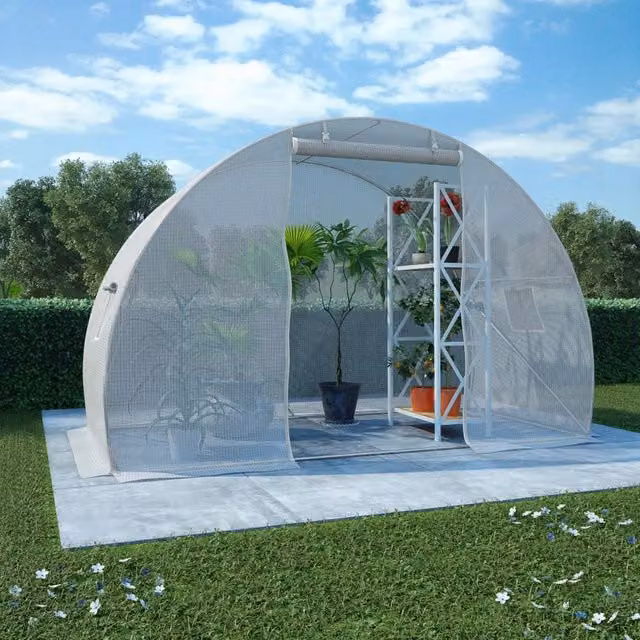 Berkfield Home Freestanding Greenhouse in White, W/D/H: 300 x 150 x 200 cm – 1
