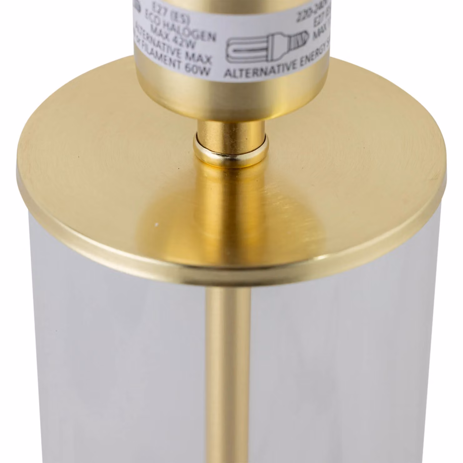 First Choice Lighting Aura Table Lamp in Gold and Satin Brass with Glass and Fabric Shade – 3
