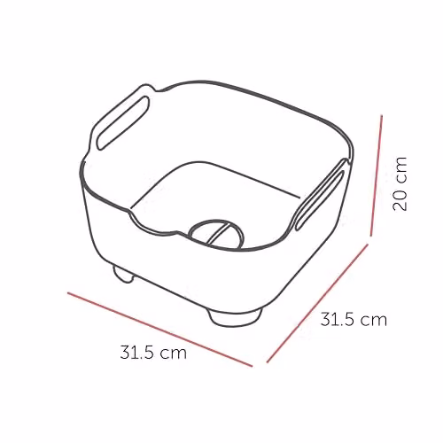 ReBorn Recycled Plastic Washing Up Bowl with Handles and Feet, 9L, Sage Green and Charcoal Grey – 6
