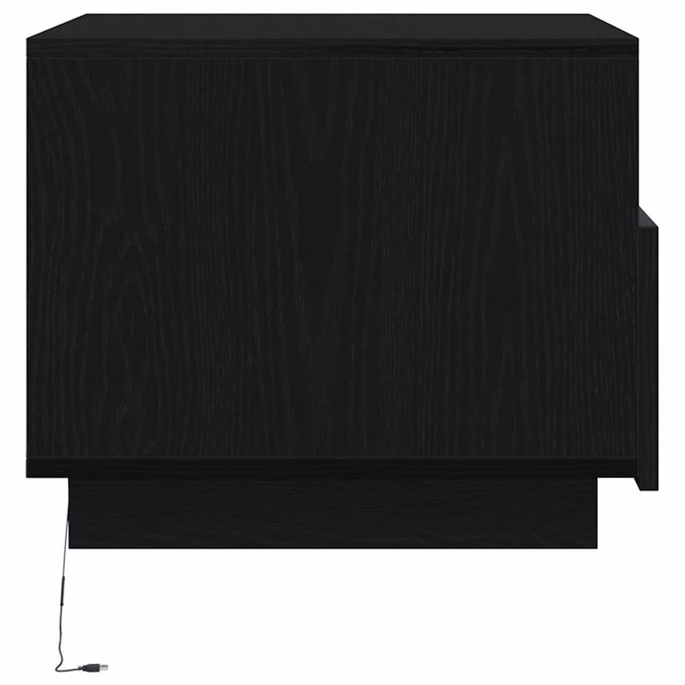 Berkfield Home Modern Black Oak Coffee Table with LED Lights W: 50 cm, D: 49 cm, H: 40 cm – 6