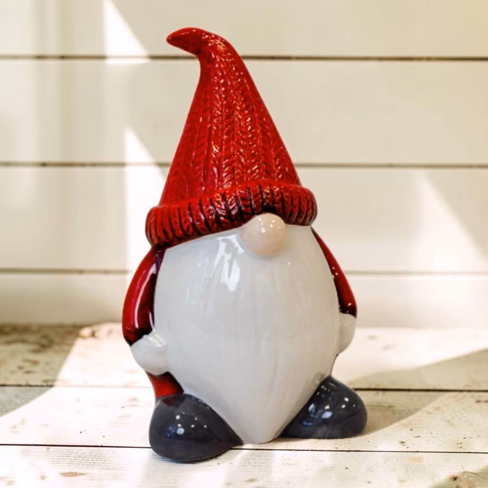 Four Candle Ceramic Santa Gonk Tabletop Decoration in Red, White and Grey – 2