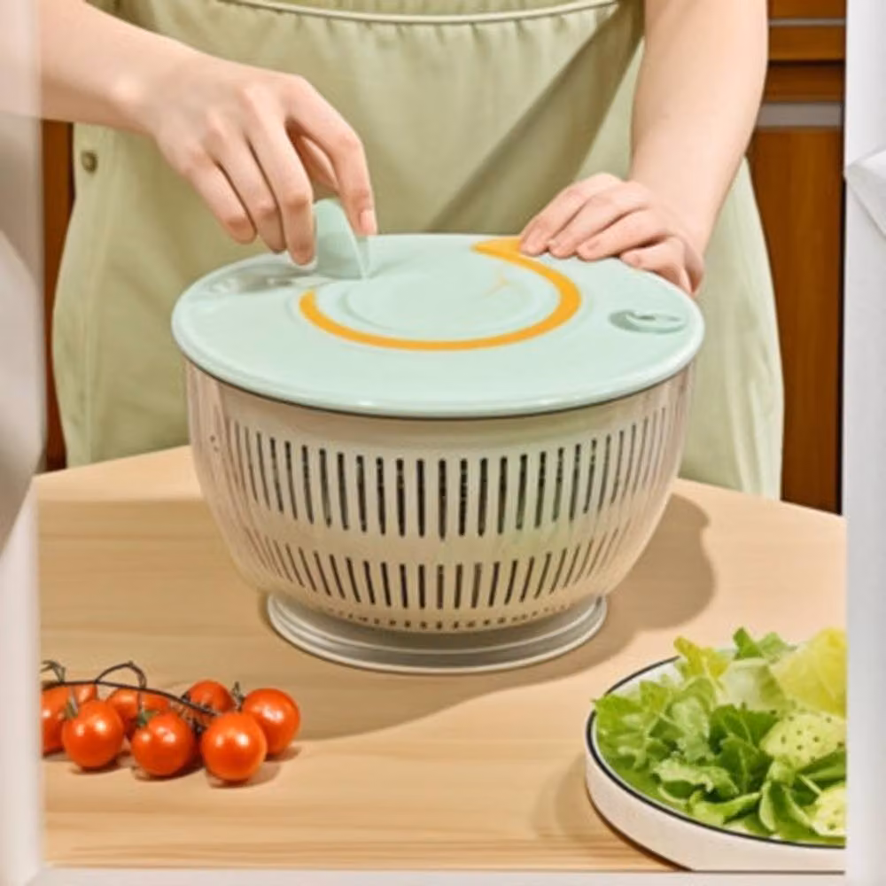NESTLUNE Professional Mandoline Slicer Vegetable Cutter with Multiple Blades and Container, Green and Transparent, W: 100 cm, D: 15 cm, H: 15 cm – 2